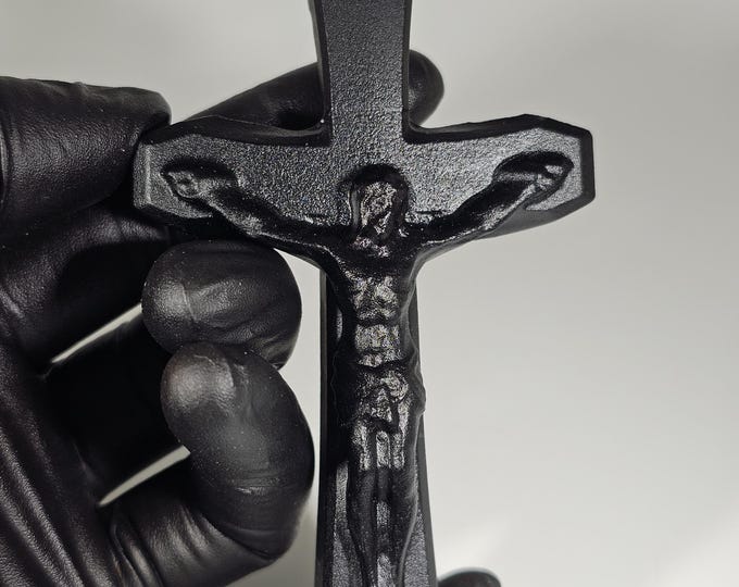 Obsidian Cross Carving