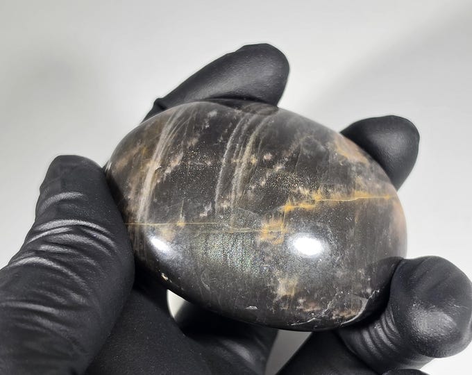 Black Moonstone Palm Stone