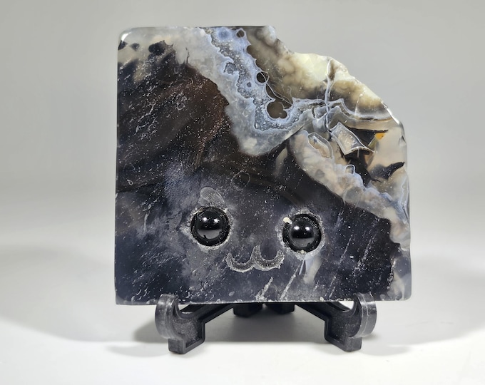 Volcano Agate Pet Rock Carving