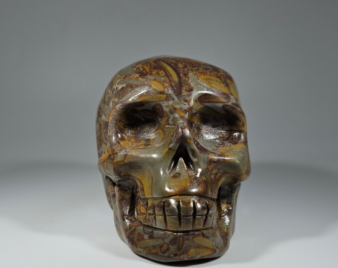 Bamboo Jasper Skull Carving
