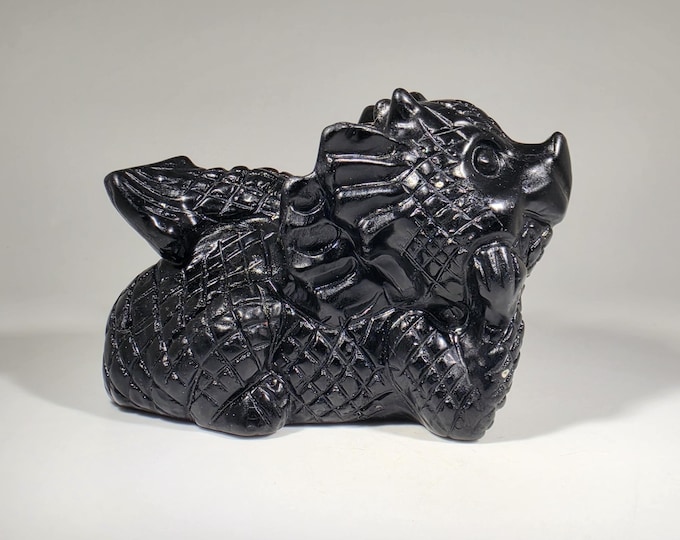Obsidian Dragon Carving