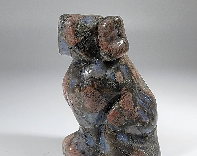 Llanite Crystal Dog Carving Que Sera
