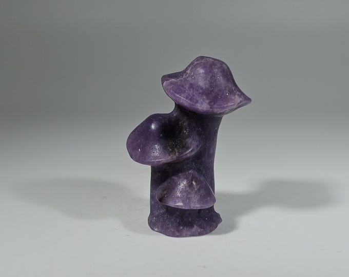 1.4" Lepidolite Mushroom Carving *Imperfect
