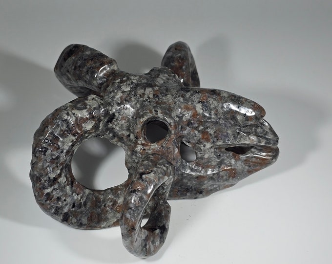 Yooperlite Ram Skull Carving