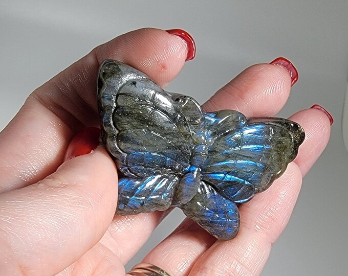 Labradorite Butterfly Carving