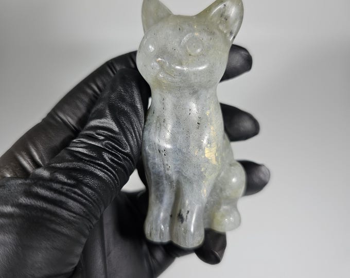 Labradorite Cat Carving
