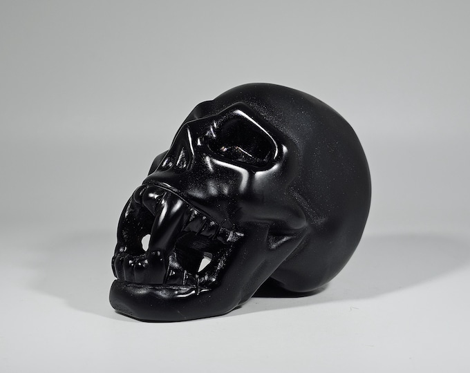 Obsidian Vampire Head Carving 2.2" Tall