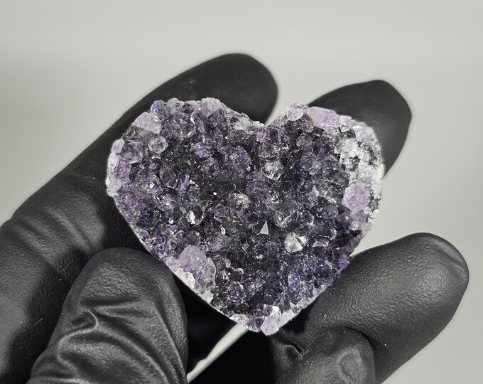 Small Druzy Amethyst Heart Cluster Carving