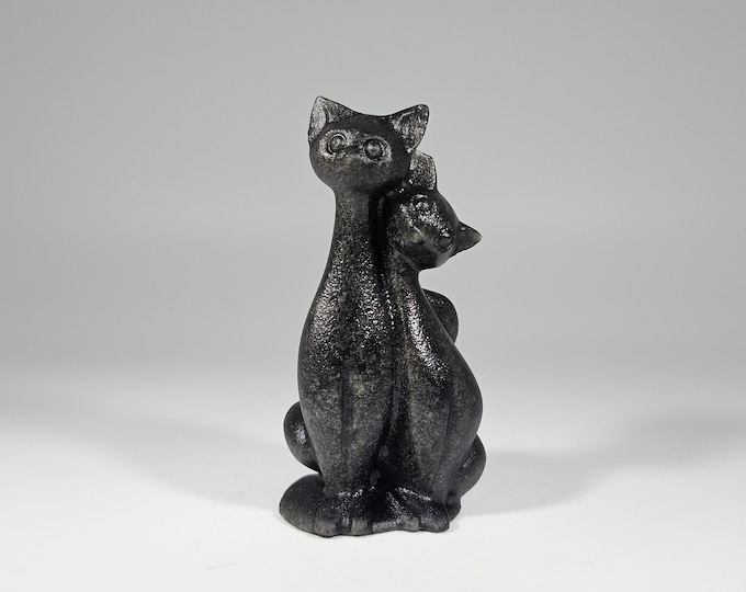 Basalt Love Cats Carving