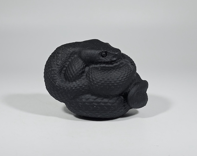 Obsidian Snake Carving