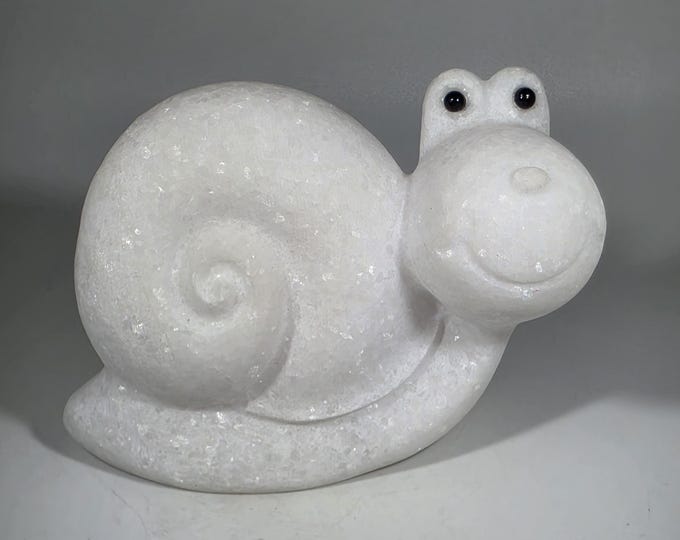 White Jade Snail Carving