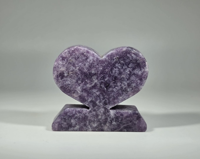 Lepidolite Heart Carving