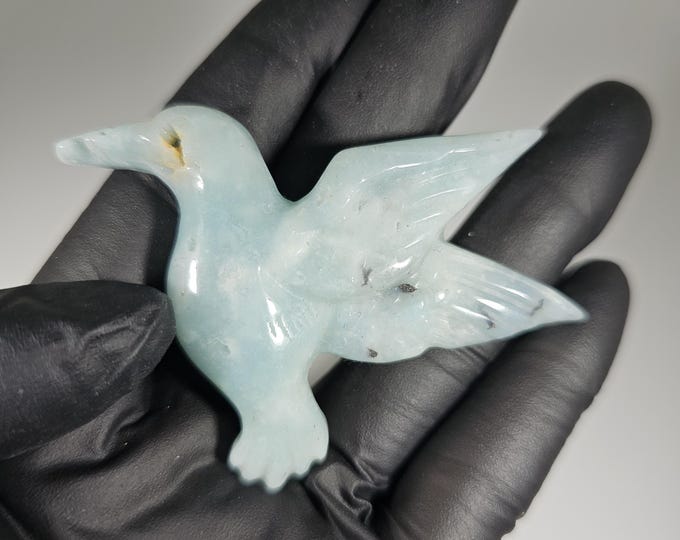 Caribbean Calcite Hummingbird Carving