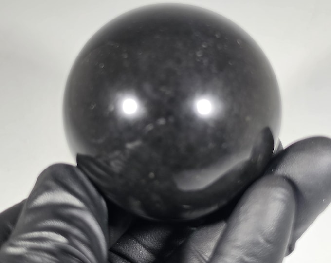42mm All Black Tourmaline Sphere