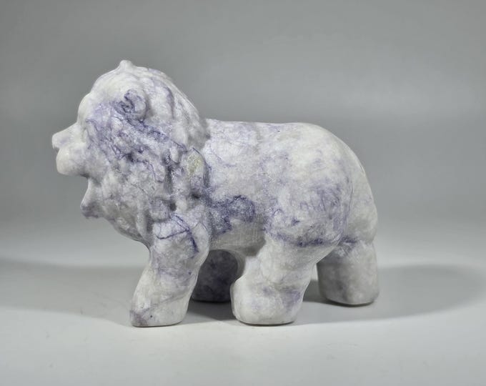 Purple Opal Lion Carving