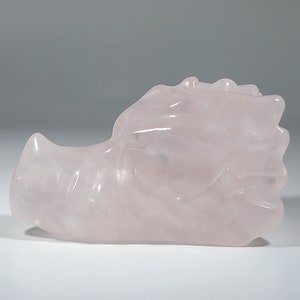 Rose Quartz Dragon Head Carving