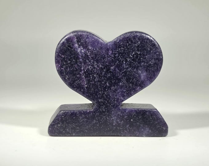 Lepidolite Heart Carving