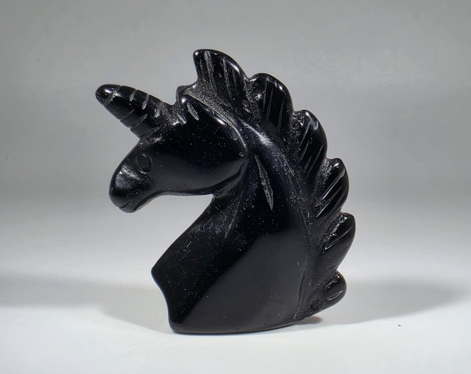 Obsidian Unicorn Carving