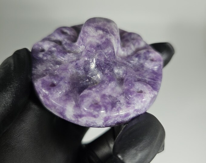Lepidolite Octopus Carving