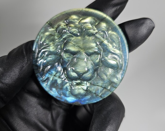 Labradorite Lion Carving
