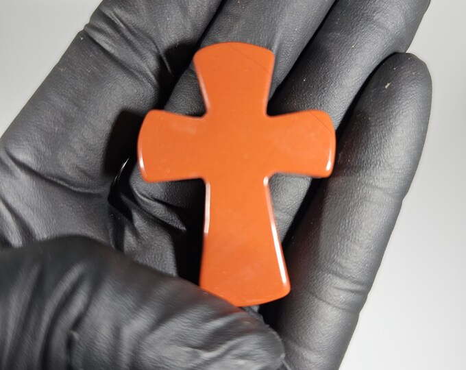 Red Jasper Cross Carving