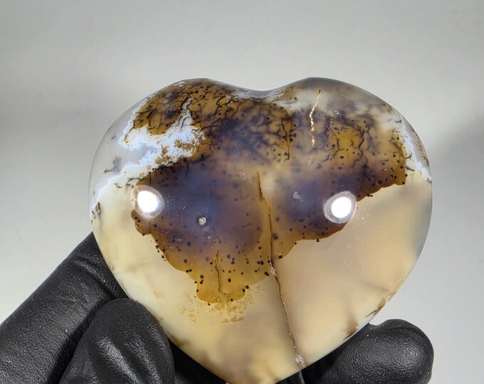 Dendritic Agate Heart Stone