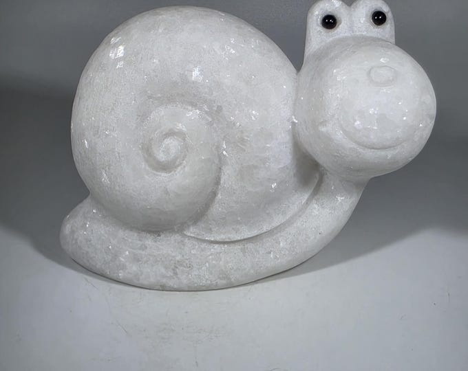 White Jade Snail Carving