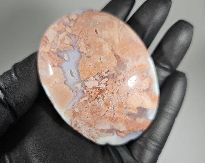 Pink Agate Palm Stone Cotton Candy Agate