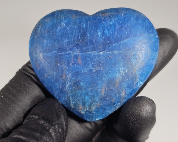 Blue Apatite Heart Carving