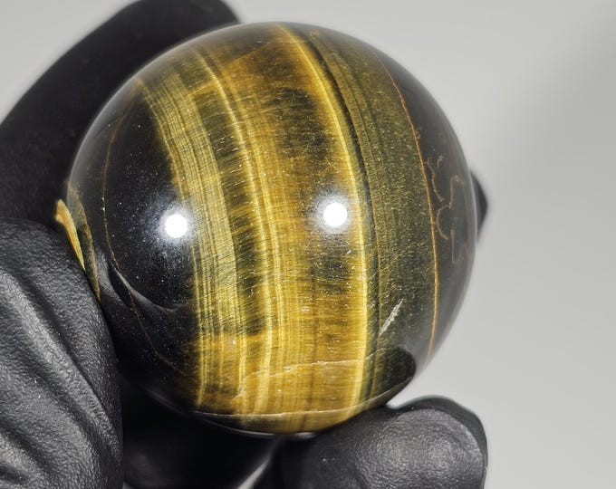 32mm Blue and Yellow Tigerseye Sphere *Imperfect