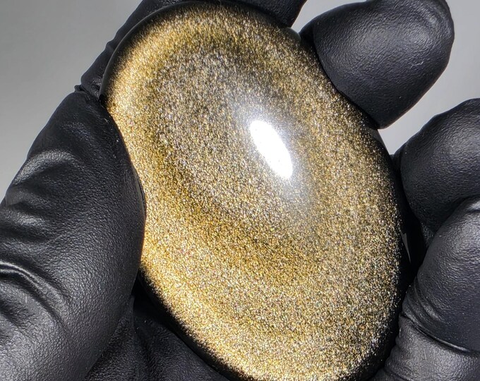 Golden Obsidian Palm Stone
