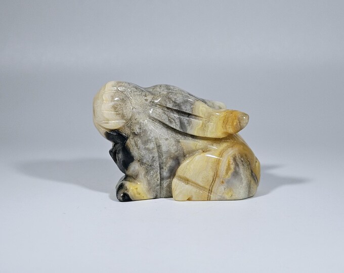 Crazy Lace Agate Rabbit Carving Bunny