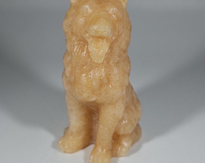 Orange Jade Dog Carving 3.1"