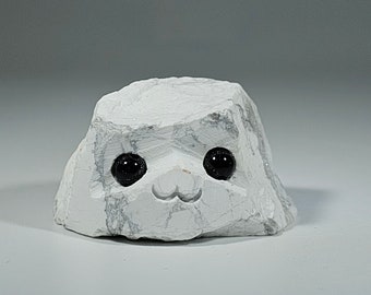 Howlite Pet Rock Carving