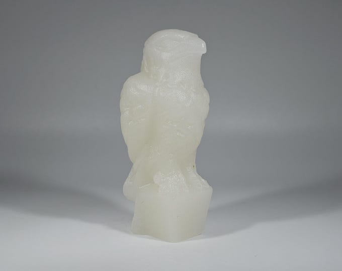 3" White Jade Hawk Carving Bird
