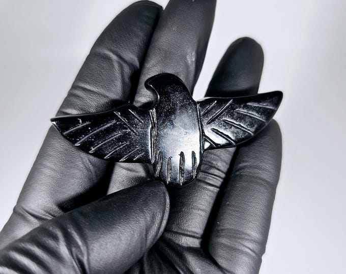 Obsidian Eagle Carving