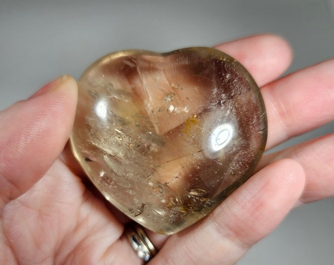 Smoky Quartz Heart Carving