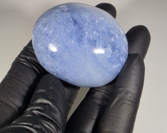 Blue Calcite Palm Stone