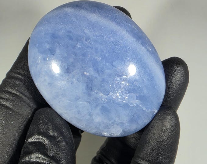 Blue Calcite Palm Stone