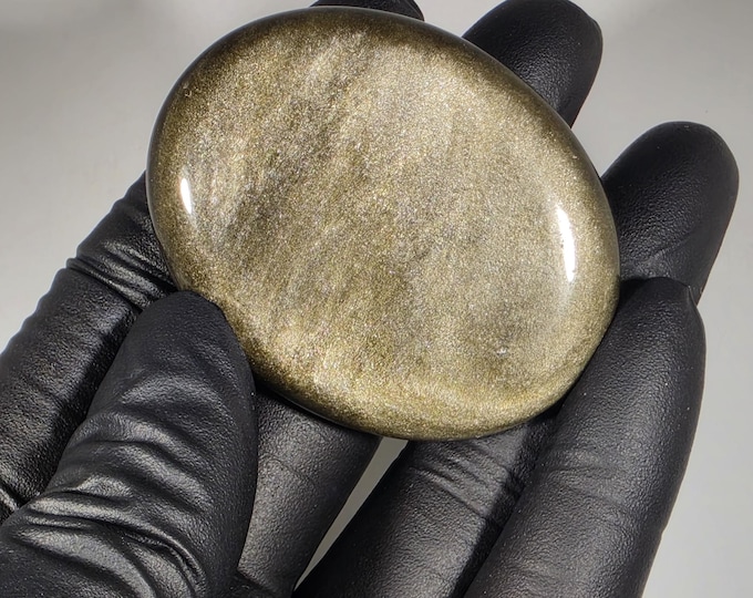 Golden Obsidian Palm Stone