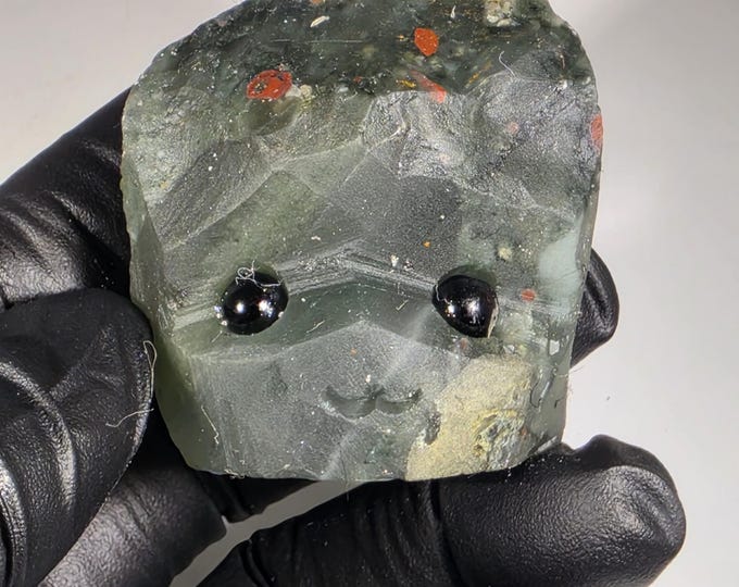 African Bloodstone Pet Rock Carving