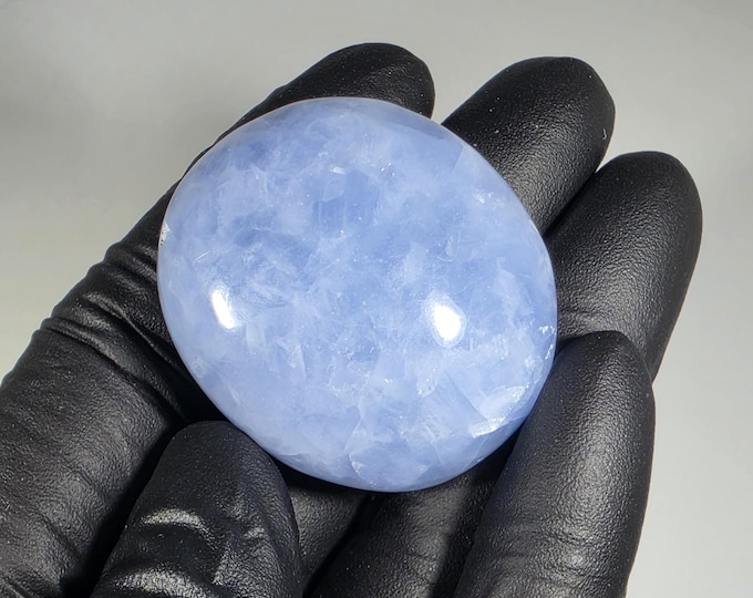 Blue Calcite Palm Stone