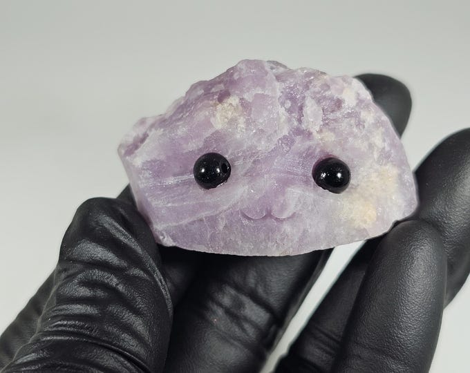 Lepidolite Pet Rock Carving
