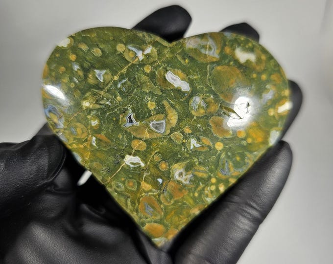 Rainforest Jasper Heart Carving *Imperfect
