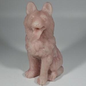 Pink Opal Dog Carving 3.1&quot;