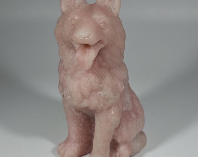 Pink Opal Dog Carving 3.1"