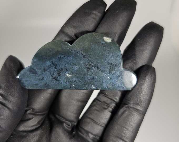 Small Moss Agate Cloud Carving