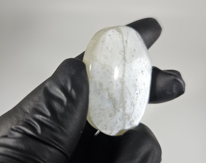 Small Green Sage Moonstone Palm Stone