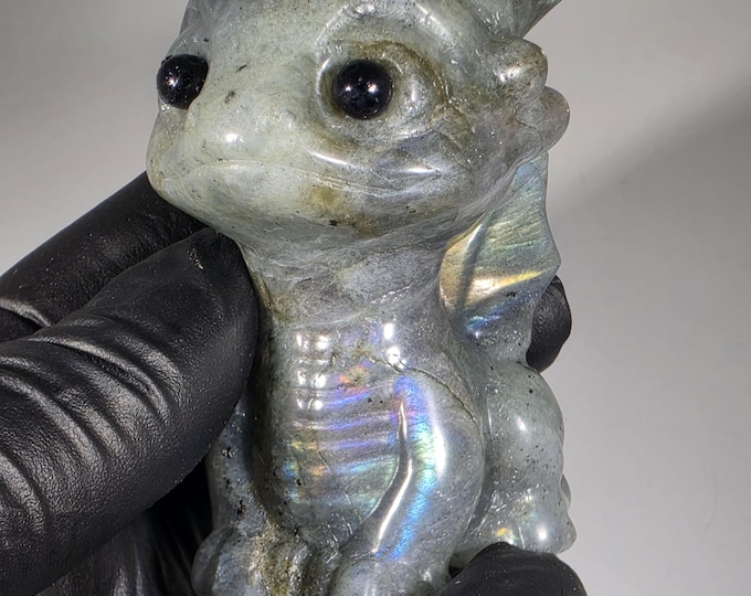 Labradorite Dragon Carving