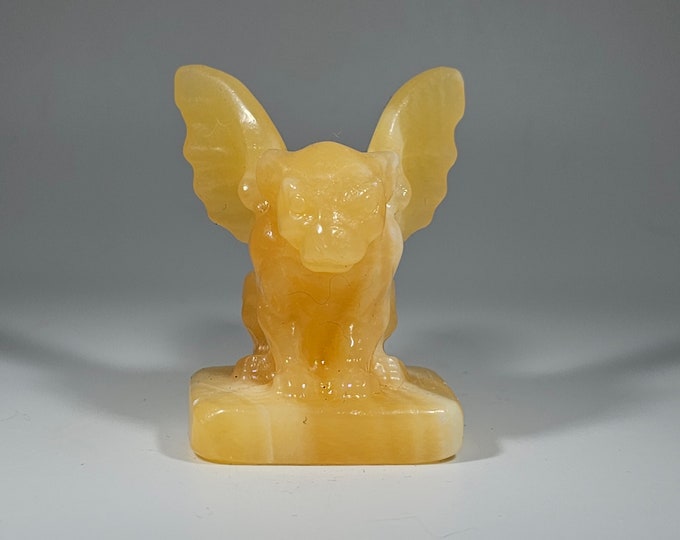 2.2" Orange Calcite Gargoyle Carving